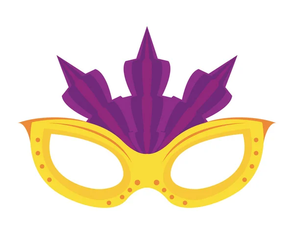 Carnaval máscara amarela — Vetor de Stock