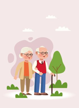 Kamptaki yaşlı çift.