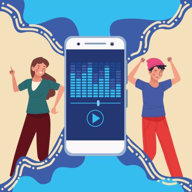 Akıllı telefonlu dansçı çift