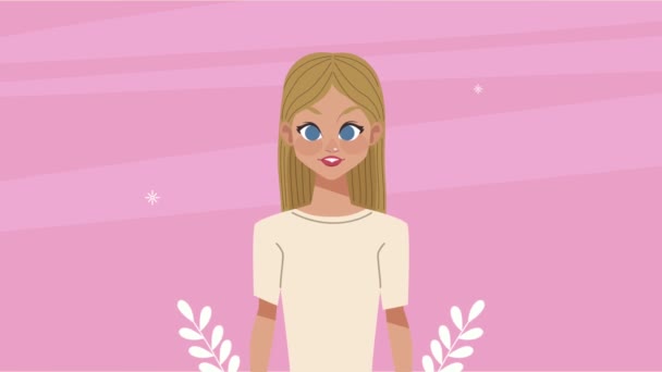 Glücklicher Frauentag Animation mit blonder Dame — Stockvideo