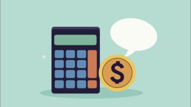 Bozuk paralarla hesap makinesi matematiği animasyonu