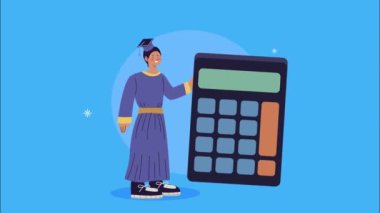 Şapka mezuniyeti olan çocuk.