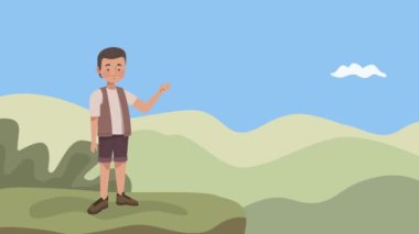 Kamptaki genç turist.