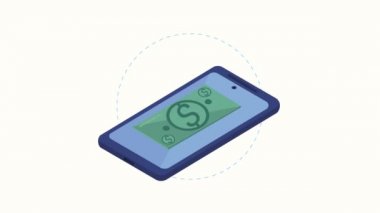 Fatura parası animasyonlu akıllı telefon