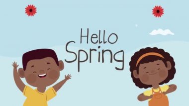 Merhaba afro çocuk çiftiyle bahar mektupları.