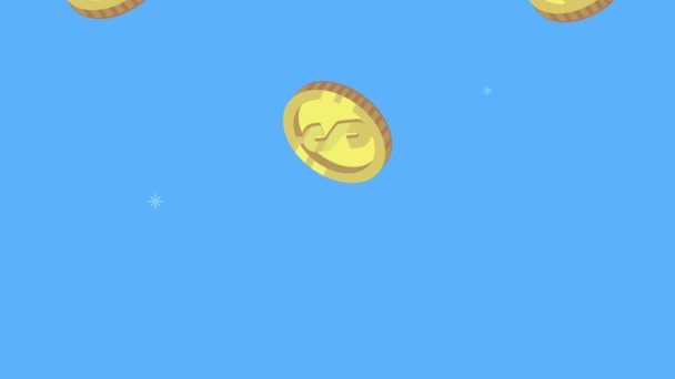 Bozuk para dolar desen animasyonu — Stok video
