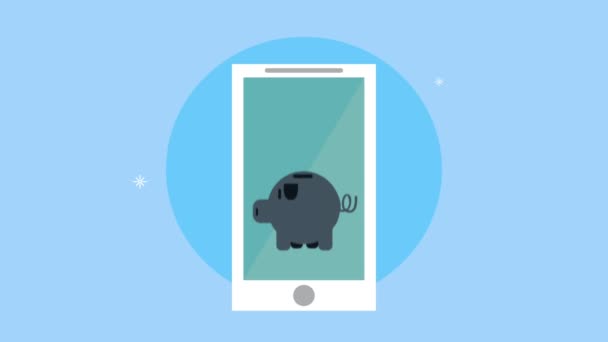 Smartphone avec technologie d "épargne piggy — Video