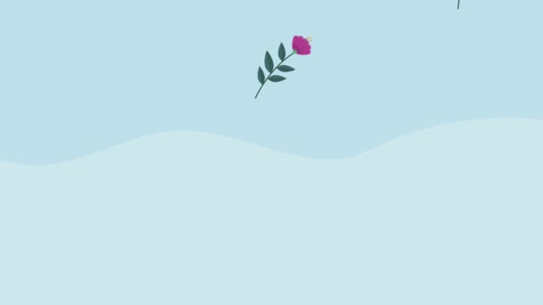 Animation du printemps avec des fleurs violettes — Video