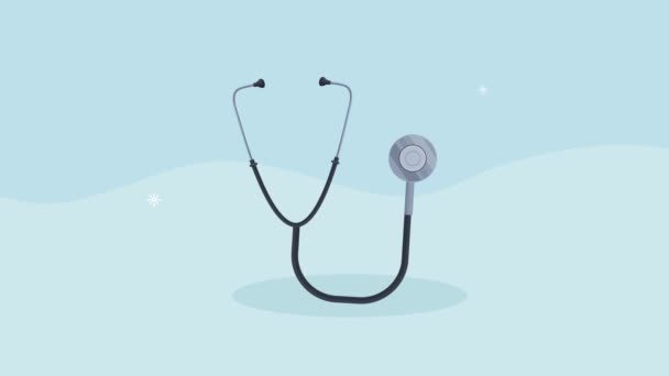 Healthcare medical animation with stethoscope — Stock Video