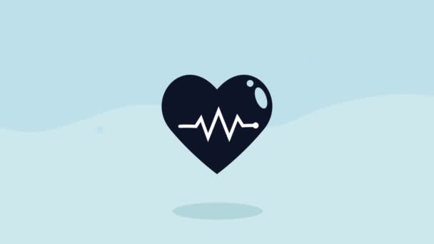 Healthcare medical animation with heart cardio — Stock Video