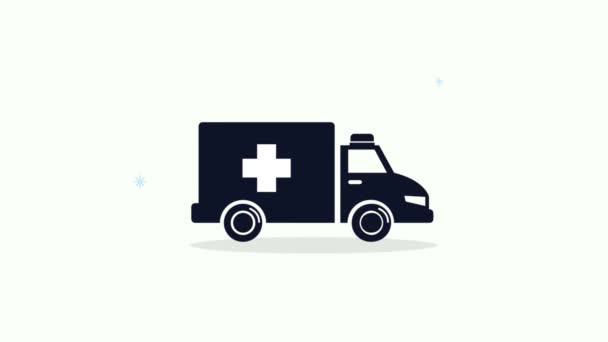 Healthcare medical animation with ambulance — Stock Video