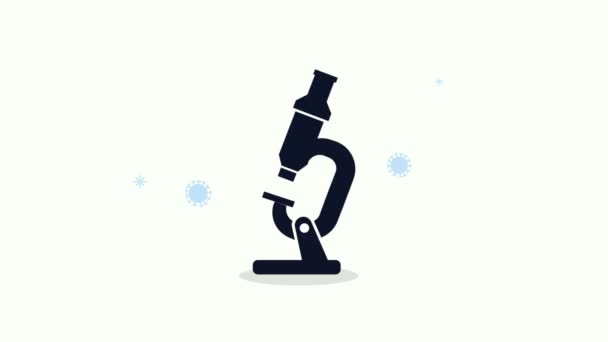 Healthcare medical animation with microscope — Stock Video