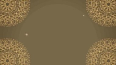 Ramazan kareem animasyonu altın mandalas çerçeveli