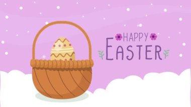 Mutlu Paskalya mektupları Sepette yumurtalar