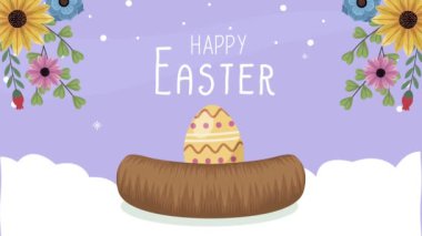 Mutlu Paskalya mektupları Yuvasında yumurtalar