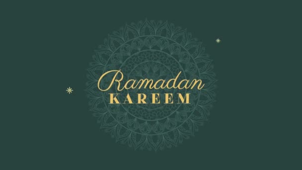 Mandala animasyonlu raamadan kareem harfleri — Stok video