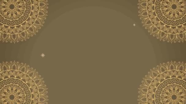 Ramadan kareem animation med gyllene mandalas ram — Stockvideo