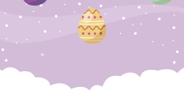 Happy easter animation with eggs pattern — Stock Video © jemastock  #551372508