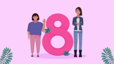 Mutlu kadınlar günü. Kızlarla birlikte.