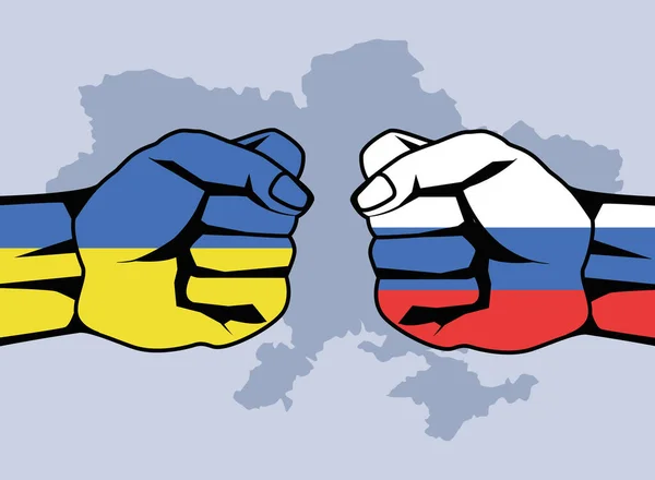 Ukrajinské a ruské pěsti — Stockový vektor