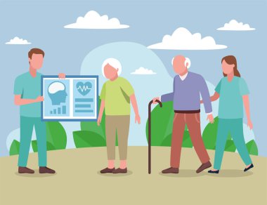 Doktorlu yaşlı çift