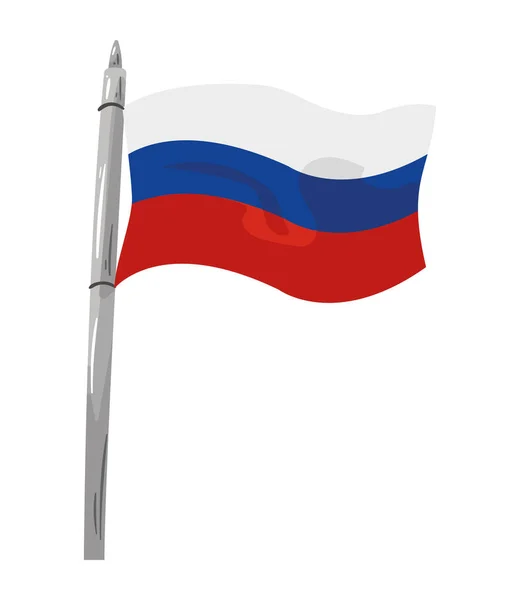 Bandera de Rusia ondeando — Vector de stock