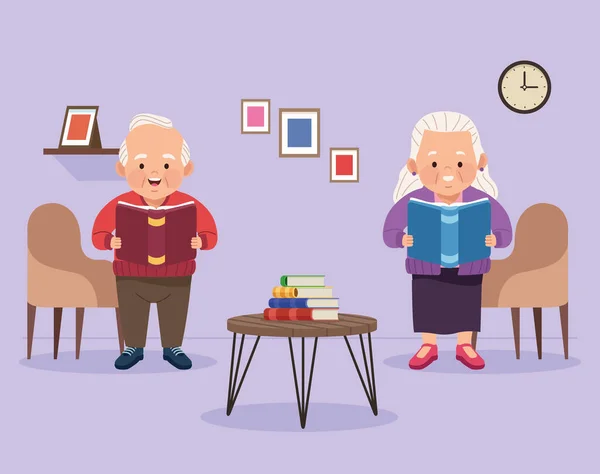 Pareja de edad educación continua — Vector de stock