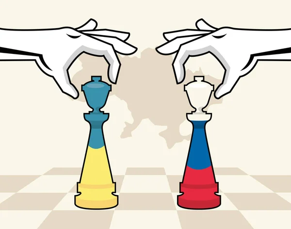 Chess game ukraine war — Stock Vector