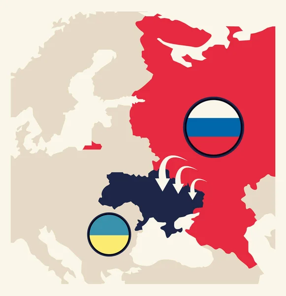 Ucrania guerra geografía mapas — Vector de stock