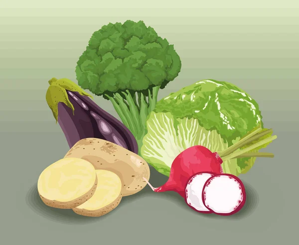 Färska och friska grönsaker — Stock vektor