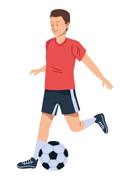 Jonge sportman voetballen — Stockvector