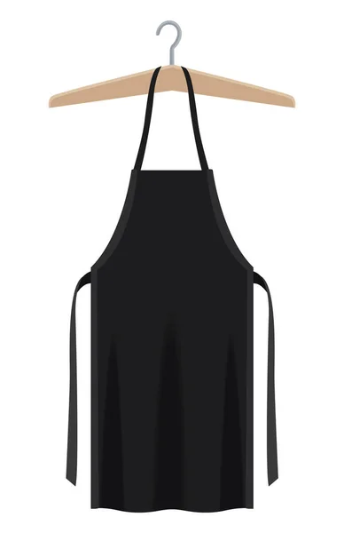 Чорний фартух в одязі — стоковий вектор