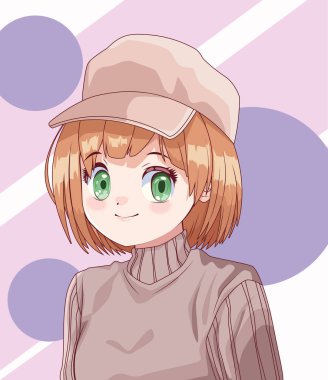 Anime şapkalı kız posteri