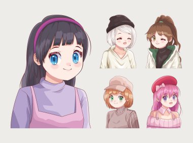 Beş kız anime tarzı