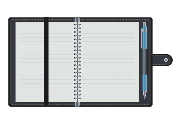 Notebook com caneta mockup — Vetor de Stock