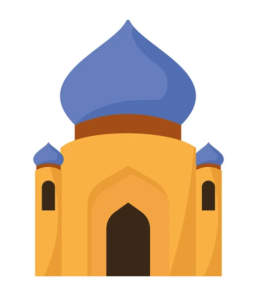 Fachada de mezquita amarilla — Vector de stock