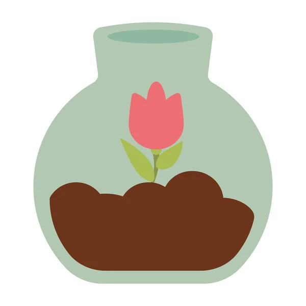 Rose en pot en verre — Image vectorielle