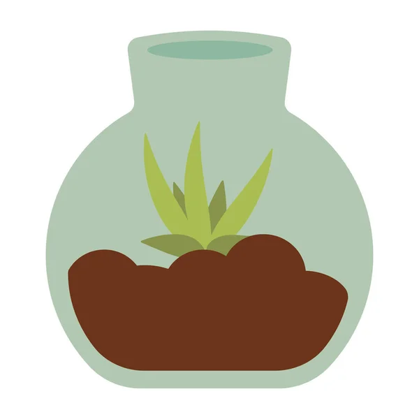 Plante en pot en verre — Image vectorielle