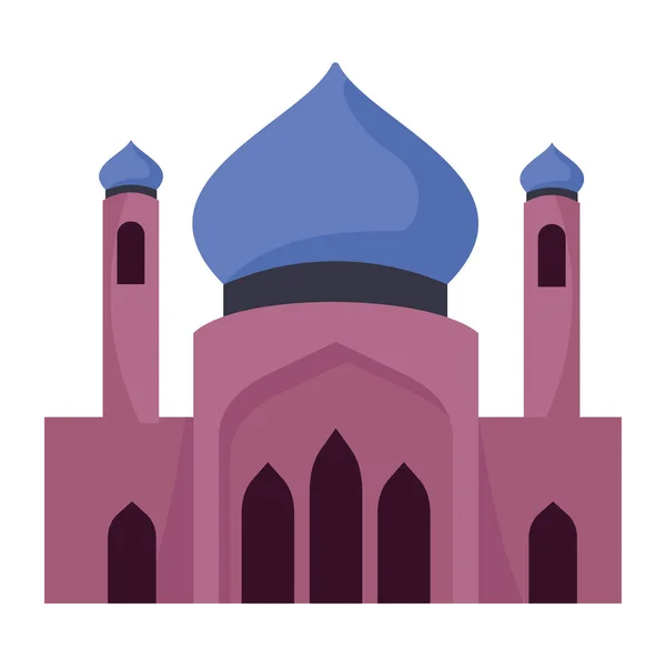 Фіолетовий фасад мечеті — стоковий вектор