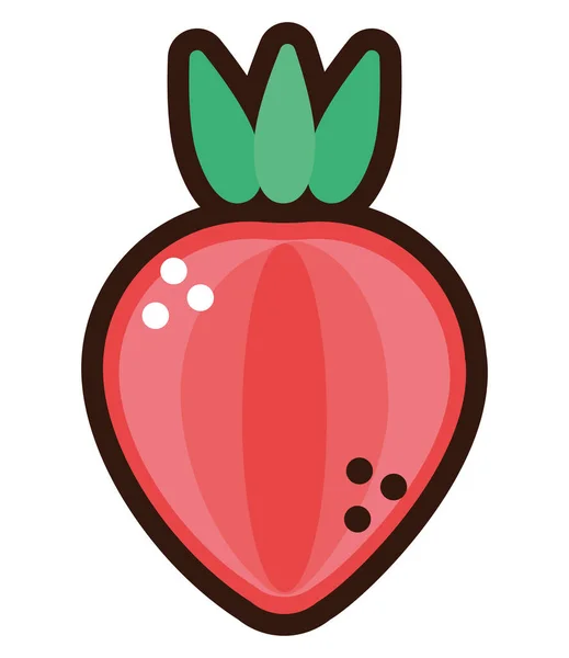 Half strawberry fruit doodle — Stock Vector