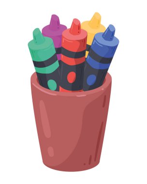 Okuldaki pastel boya kalemleri.