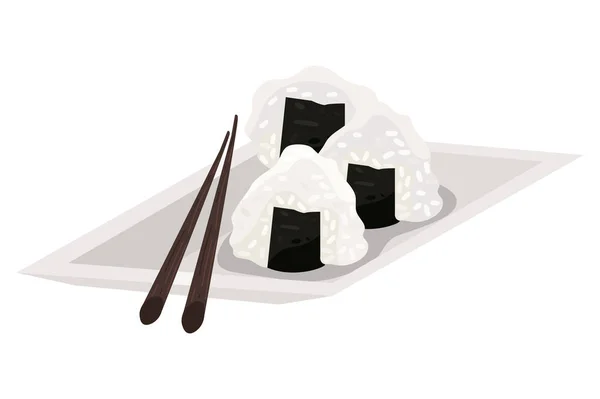 Onigiri cultura japonesa comida — Vetor de Stock