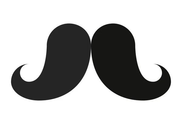 Moustache mâle silhouette noire — Image vectorielle