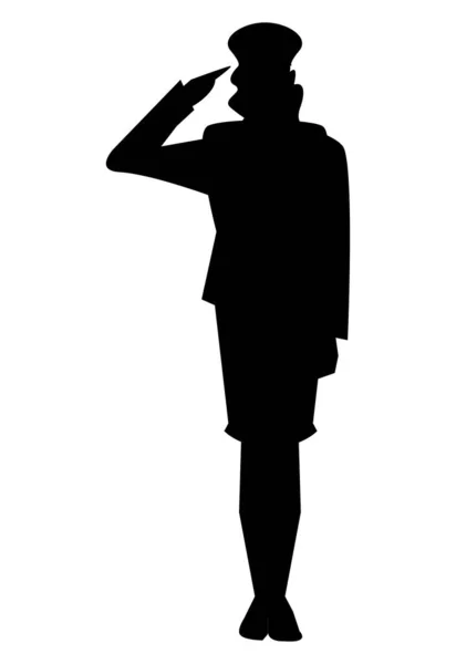 Γυναίκα αξιωματικός σιλουέτα — Διανυσματικό Αρχείο