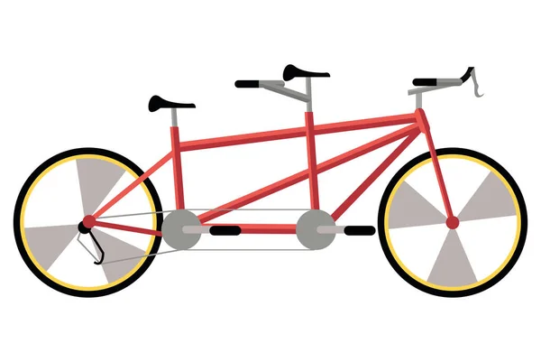 Tandem fiets voertuig — Stockvector