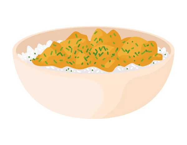 Curry asiático comida — Vector de stock