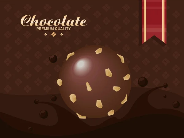 Lettrage chocolat avec boule — Image vectorielle