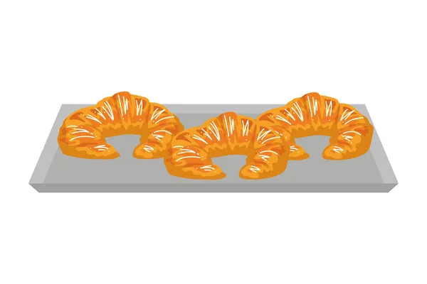Croissant francouzské jídlo — Stockový vektor