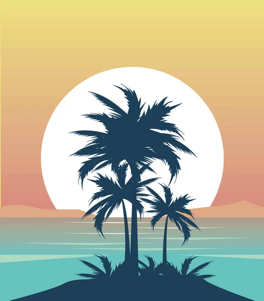 Paysage marin de plage — Image vectorielle