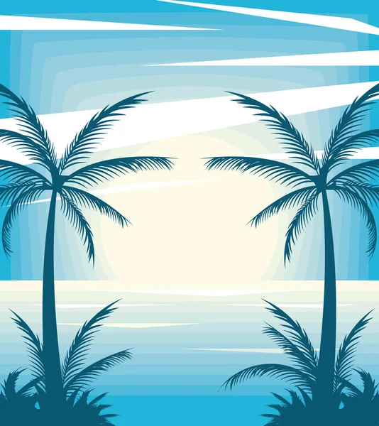 Paysage marin plage pittoresque — Image vectorielle